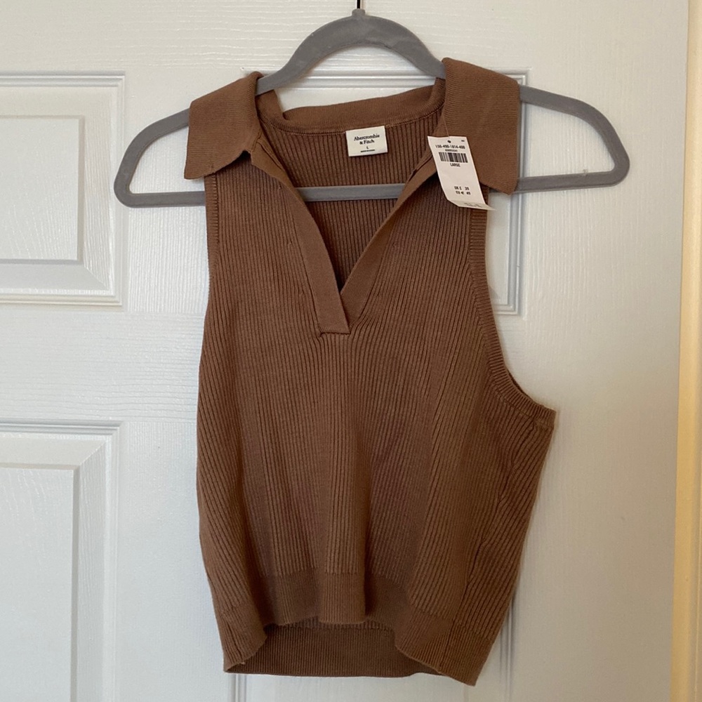 Abercrombie & Fitch Polo Collar Tank in light brown NWT